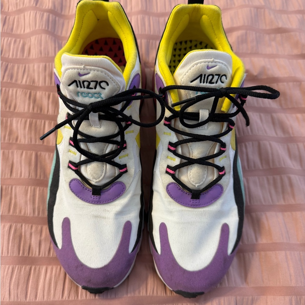 Nike Women's Air 270 React - White, Purple, Yellow